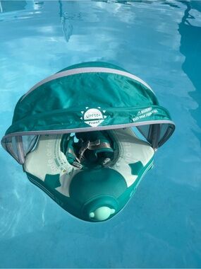 Mambo Baby Teal Swim Float with UPF50+ Sun Canopy